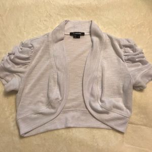 My Michelle White Short Sleeve Cardigan Sweater